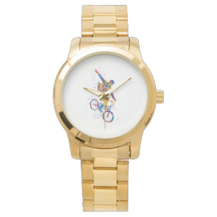 Reloj De Pulsera Watercolor bmx rider