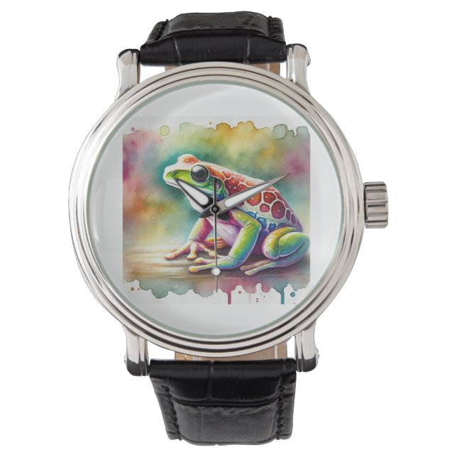 Reloj De Pulsera Watercolor Coqu Frog 140724AREF115 - Watercolor (Anverso)