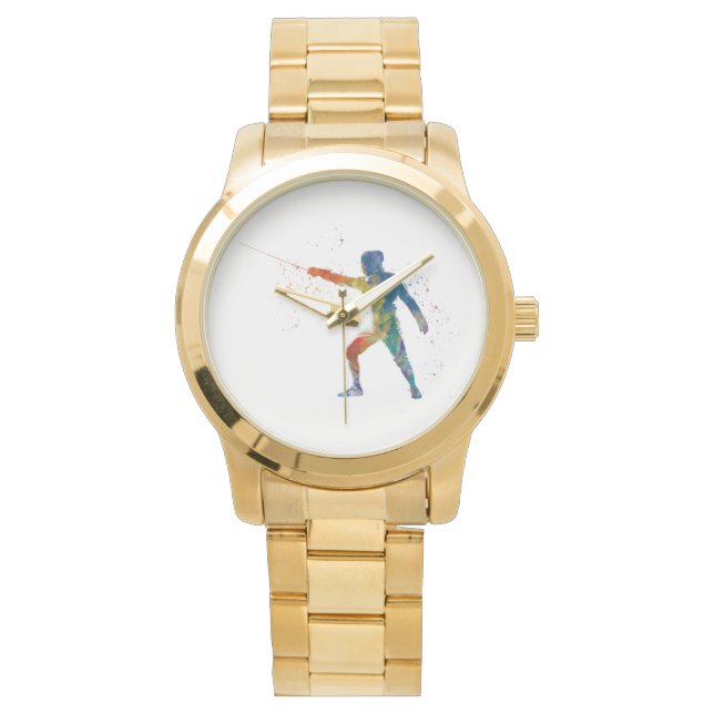 Reloj De Pulsera watercolor fencing (Anverso)
