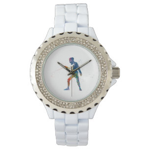 Reloj De Pulsera watercolor fencing