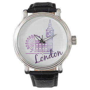 Reloj De Pulsera Watercolor Londres, Big Ben