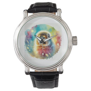 Reloj De Pulsera Watercolor Painting of a eque 060824AREF149 - Wate