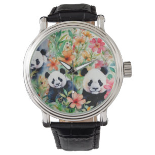 Reloj De Pulsera Watercolor Panda Bear