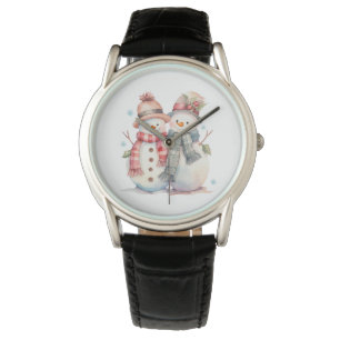 Reloj De Pulsera Watercolor Snowman