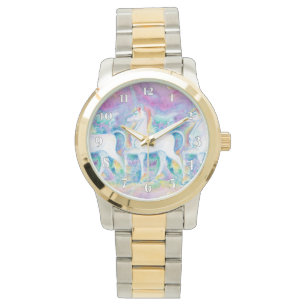 Reloj De Pulsera Watercolor Unicornios