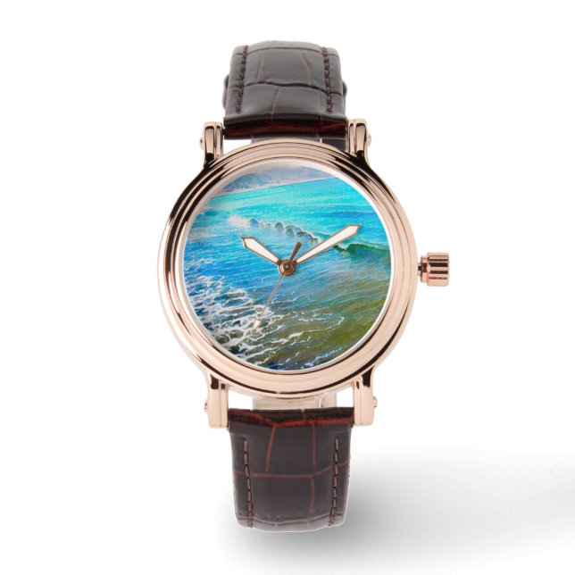 Reloj De Pulsera Watercolor Waves  (Anverso)