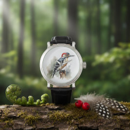Reloj De Pulsera Watercolor Woodland Woodpecker