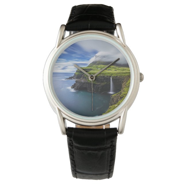 Reloj De Pulsera Waterfalls | Faroe Islands, Denmark (Anverso)