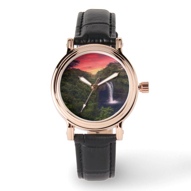 Reloj De Pulsera Waterfalls | Rainbow Falls, Hilo, Hawaii (Anverso)