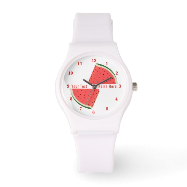 Reloj De Pulsera Watermelon Watch con texto Personalizado (Anverso)