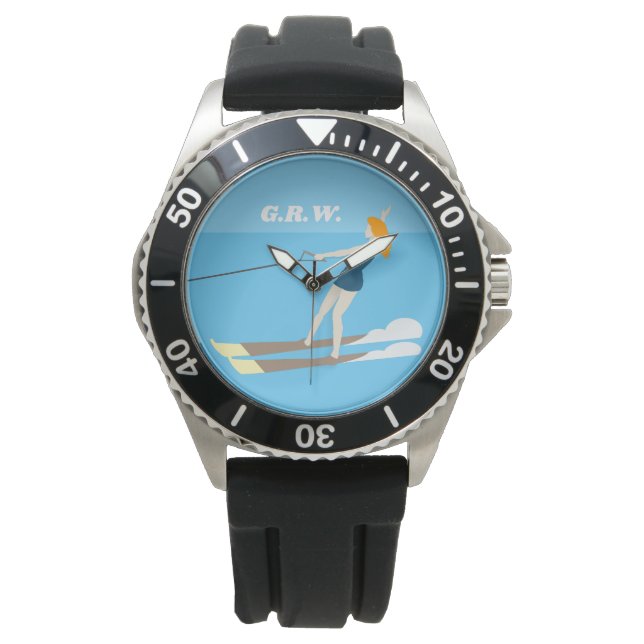 Reloj De Pulsera Waterski de estilo vintage (Anverso)