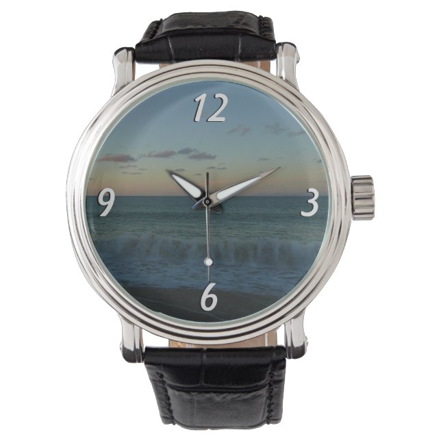 Reloj De Pulsera Waves Crashing at Sunset Beach Landscape (Anverso)