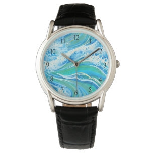 Reloj De Pulsera Waves marinas del océano de agua azul