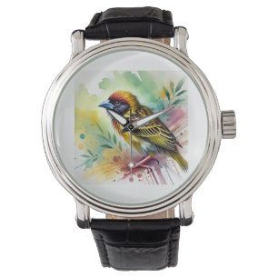 Reloj De Pulsera Weaver Bird 080824AREF126 - Watercolor