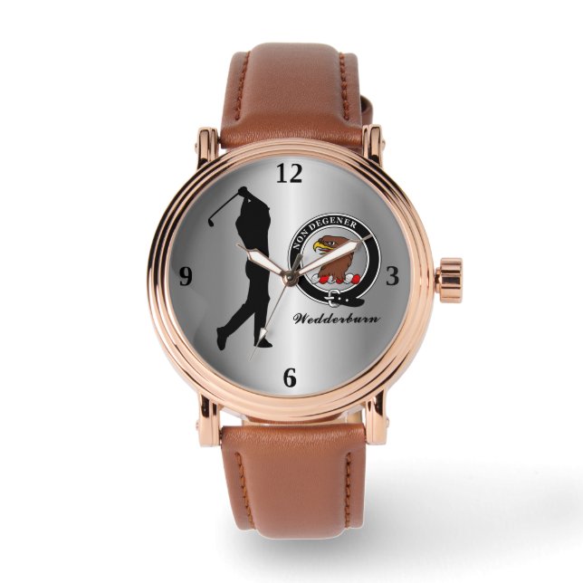 Reloj De Pulsera Wedderburn Clan Badge (Su) Golf (Anverso)