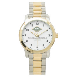 Reloj De Pulsera Wedding date couple name
