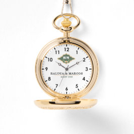 Reloj De Pulsera Wedding date couple name