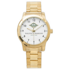Reloj De Pulsera Wedding date couple name