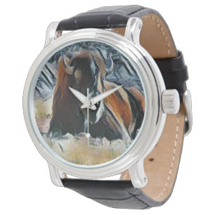 Reloj De Pulsera Western Buffalo Photo Art Watch