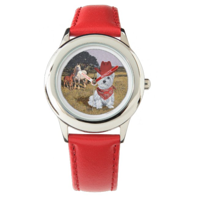 Reloj De Pulsera Westie Cowboy (Anverso)