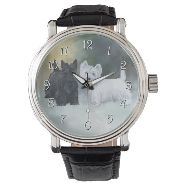 Reloj De Pulsera Westie Scottie Wintertime (Anverso)