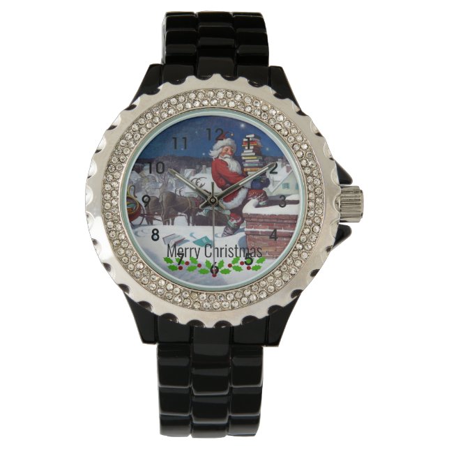 Reloj De Pulsera Weyeth - Santa entregando libros para Navidades (Anverso)