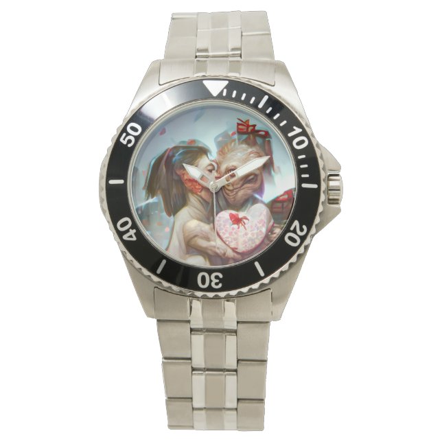 Reloj De Pulsera Whimsical Alien Romance (Anverso)