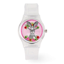 Reloj De Pulsera Whimsical Bunny Rabbit Cute Personalizado