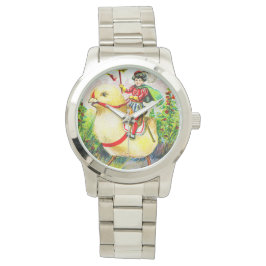 Reloj De Pulsera Whimsical Easter Greetings: Sobre el polluelo giga
