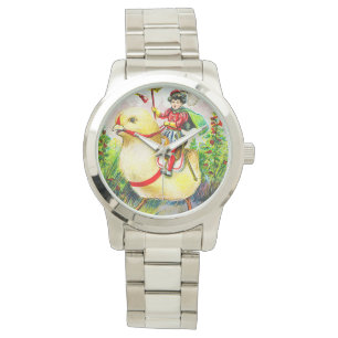 Reloj De Pulsera Whimsical Easter Greetings: Sobre el polluelo giga