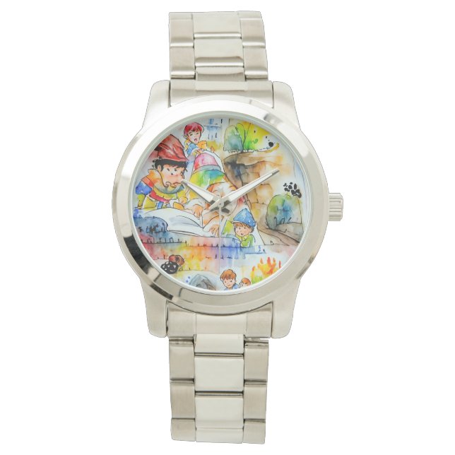 Reloj De Pulsera Whimsical Fairy Tale Ilustracion (Anverso)