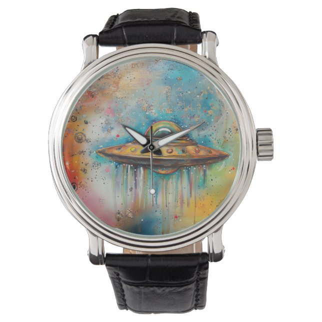 Reloj De Pulsera Whimsical Fun UFO (Anverso)