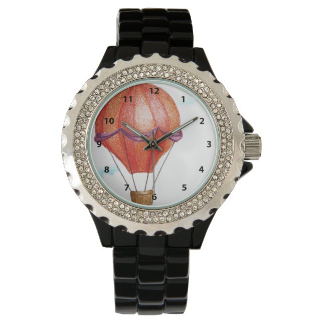 Reloj De Pulsera Whimsical Vintage Hot Air Balloon (Anverso)