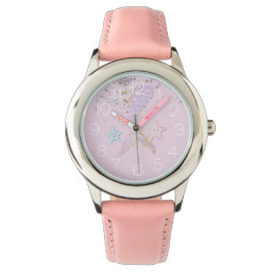 Reloj De Pulsera Whimsical Watercolor Purpurina Mermaid