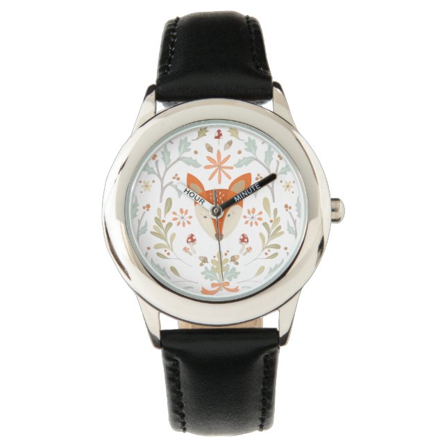 Reloj De Pulsera Whimsical Woodland Fox (Anverso)