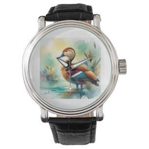 Reloj De Pulsera Whistling Duck 230924AREF148 - Watercolor