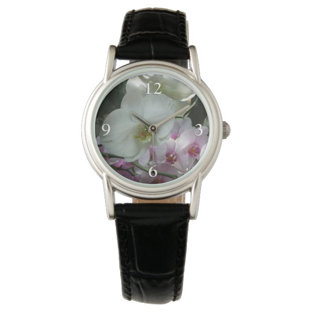 Reloj De Pulsera White and Purple Orchids (Anverso)