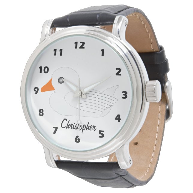 Reloj De Pulsera White Duck Design Personalised (Angular)