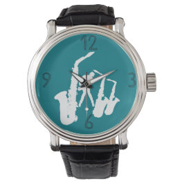 Reloj De Pulsera White Jazz Sax Jazzman Números modernos Watch 2