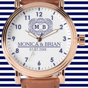 Reloj De Pulsera White navy blue Monogram