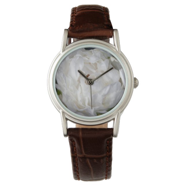 Reloj De Pulsera White Peony Floral Photography Bride Watch (Anverso)