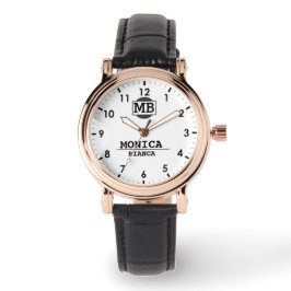 Reloj De Pulsera White Personalized Custom Monogram Minimalist