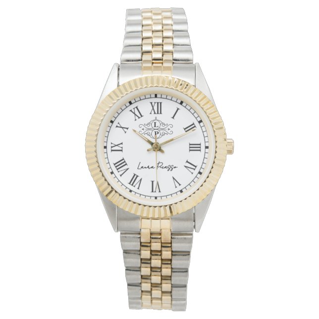 Reloj De Pulsera White Roman NumeralsSignature Elegant Gift (Anverso)