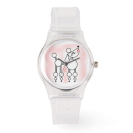 Reloj De Pulsera White Toy Poodle Girly Pink Watch