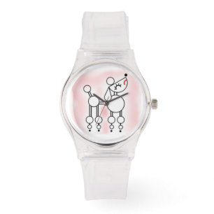 Reloj De Pulsera White Toy Poodle Girly Pink Watch