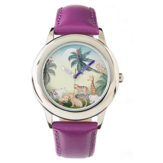 Reloj De Pulsera wild Animal With Jungle Tree (Anverso)
