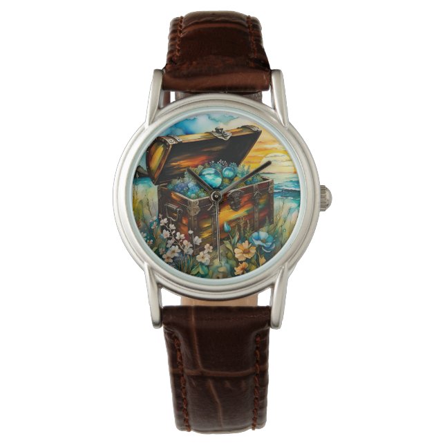 Reloj De Pulsera Wildflower Garden Treasure Chest (Anverso)