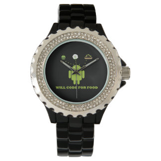 Reloj De Pulsera Will Code For Food (Desarrollador De Software Andr