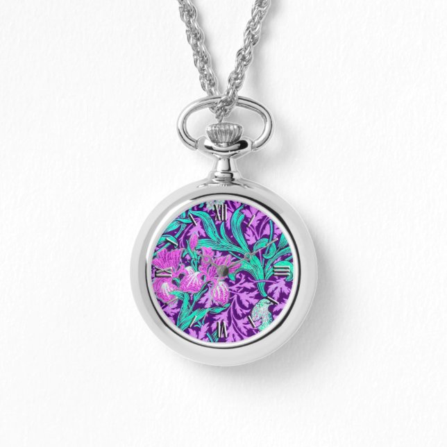 Reloj De Pulsera William Morris Irises, Amethyst Purple (Anverso)
