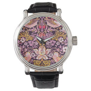 Reloj De Pulsera William Morris Strawberry Thief Purple Version